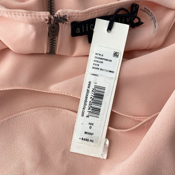 Alice + Olivia Harmony Mini Racerback Dress in Blush - Picture 7 of 8